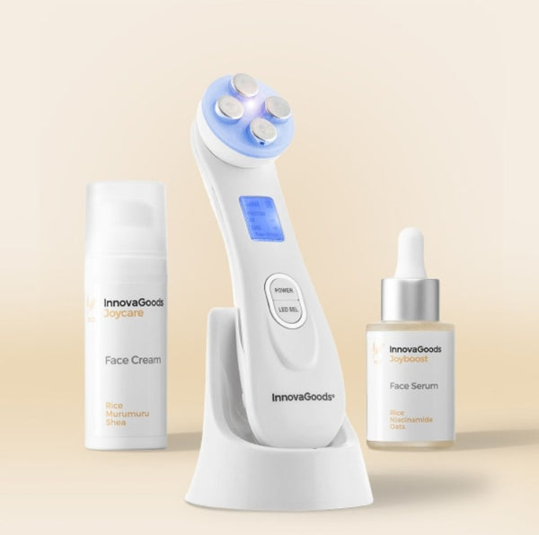 Pack réparateur pour le visage – 1 masseur faciale avec radio fréquence + une crème hydratante pour le visage 50ml + un sérum visage 30 ml - Livraison offerte